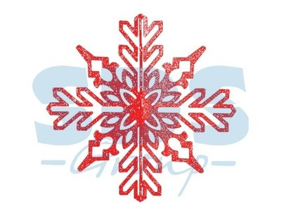 Елочная фигура "Снежинка ажурная 3D", 35 см, цвет красный - фото 1 - id-p105598797