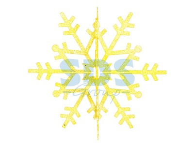 Елочная фигура "Снежинка резная 3D", 31 см, цвет золотой - фото 1 - id-p105598804