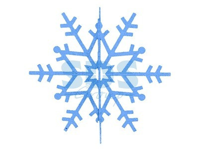 Елочная фигура "Снежинка резная 3D", 31 см, цвет синий - фото 1 - id-p105598805