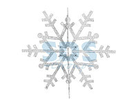 Елочная фигура "Снежинка резная 3D", 46 см, цвет белый