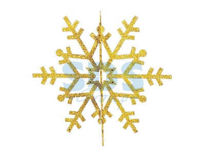 Елочная фигура "Снежинка резная 3D", 61 см, цвет золотой - фото 1 - id-p105598807