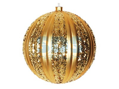 Елочная фигура "Полосатый шар", 20 см, цвет золотой - фото 1 - id-p105598830