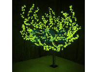Светодиодное дерево "Сакура", высота 1,5м, диаметр кроны 1,8м, зеленые светодиоды, IP 54, понижающий