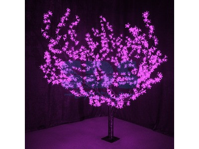 Светодиодное дерево "Сакура", высота 1,5м, диаметр кроны 1,8м, фиолетовые светодиоды, IP 54, понижающий - фото 1 - id-p105599115