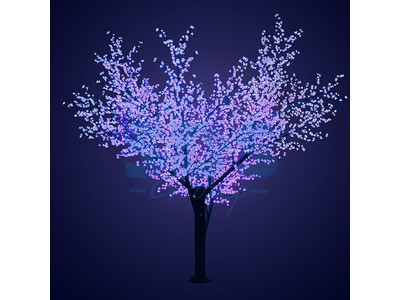 Светодиодное дерево "Сакура", высота 3,6м, диаметр кроны 3,0, синие светодиоды, IP 64, понижающий - фото 1 - id-p105599133