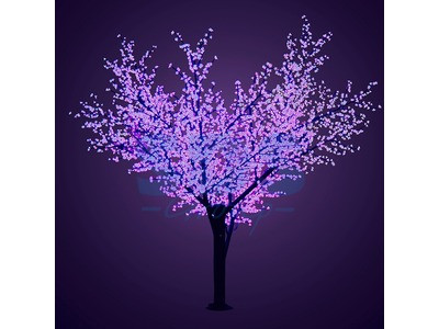 Светодиодное дерево "Сакура", высота 3,6м, диаметр кроны 3,0м, фиолетовые светодиоды, IP 64, понижающий - фото 1 - id-p105599134