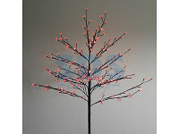 Дерево комнатное "Сакура", коричневый цвет ствола и веток, высота 1.2 метра, 80 светодиодов красного цвета,