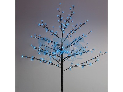 Дерево комнатное "Сакура", коричневый цвет ствола и веток, высота 1.2 метра, 80 светодиодов синего цвета, - фото 1 - id-p105599144