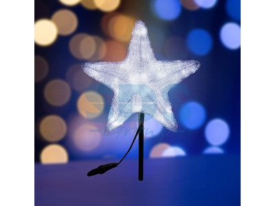 Акриловая светодиодная фигура "Звезда" 30см, 45 светодиодов, белая, - фото 1 - id-p105599164