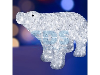 Акриловая светодиодная фигура "Белый медведь" 80*55 см,  IP 44, понижающий трансформатор в комплекте,