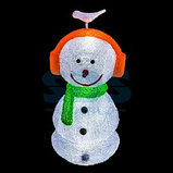 Акриловая светодиодная фигура "Снеговик в наушниках" 27х27х60 см, 16 светодиодов,  IP 44, понижающий, фото 2