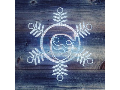 Фигура "Снежинка с Дедом Морозом" размер 107*95см, 14м дюралайт - фото 1 - id-p105599305