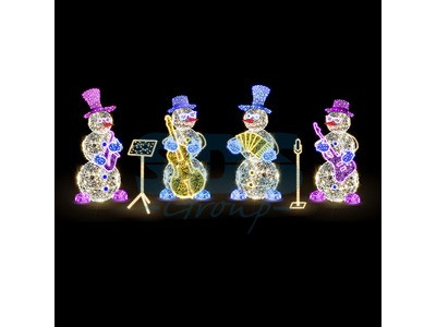 Декоративная 3D фигура Снеговик с контрабасом и нотами 237 см (цвет на выбор) - фото 1 - id-p105599429