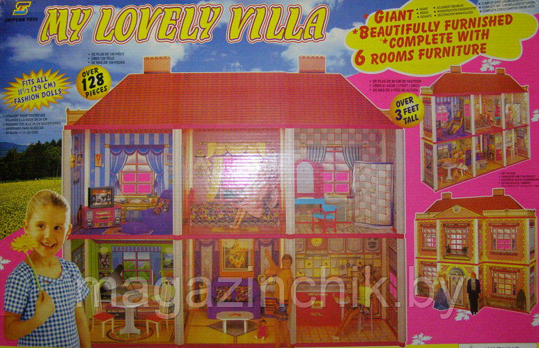 Игровой домик 6983 My Lovely Villa для кукол типа Барби, 6 комнат - фото 3 - id-p6229713