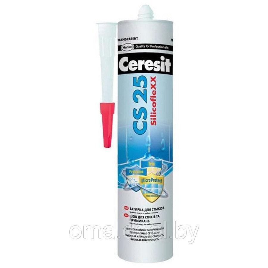 Ceresit CS 25 Прозрачный. Санитарный силиконовый герметик 280 мл. - фото 1 - id-p109904313