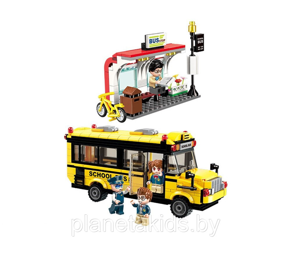 Конструктор Школьный желтый автобус, Qman 1136, 440 дет, аналог Лего - фото 3 - id-p109929853