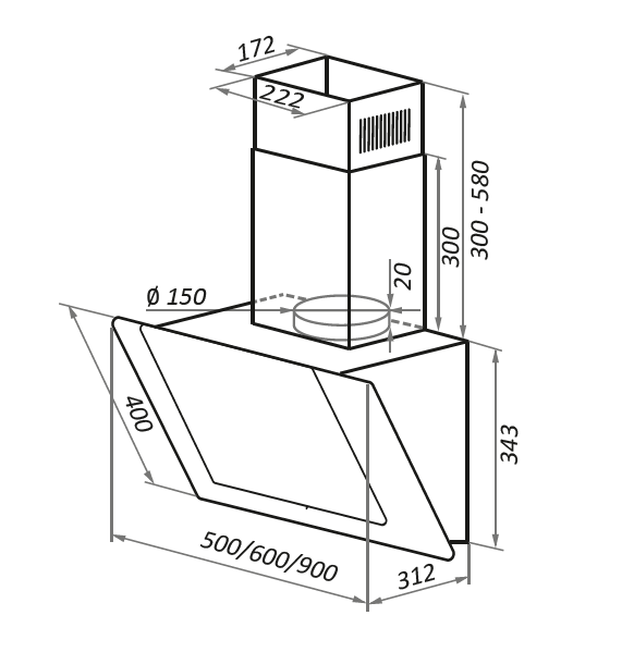 Кухонная вытяжка MAUNFELD WIND PUSH, 60см, черный - фото 10 - id-p109931333