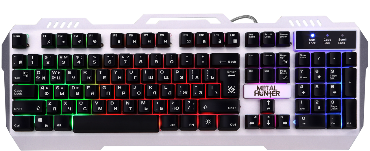 Проводная игровая клавиатура Defender Metal Hunter GK-140L RU,RGB подсветка,19 Anti-Ghost - фото 1 - id-p109931423