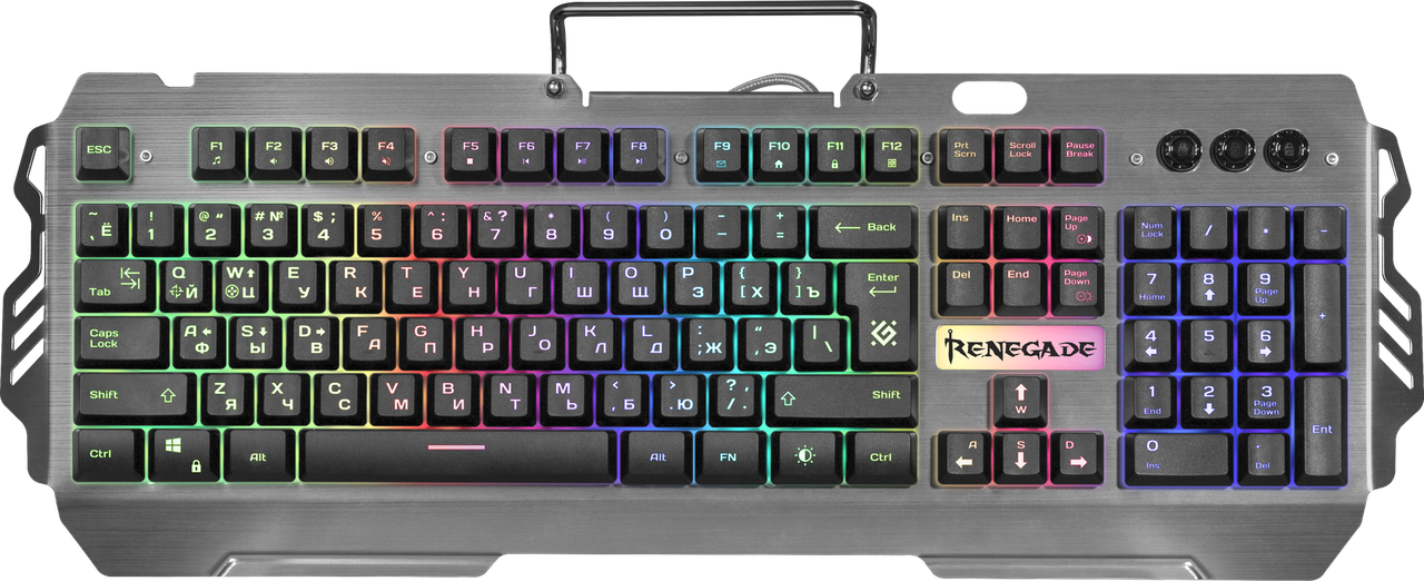 Проводная игровая клавиатура Defender Renegade GK-640DL RU,RGB подсветка, 9 режимов - фото 1 - id-p109931482