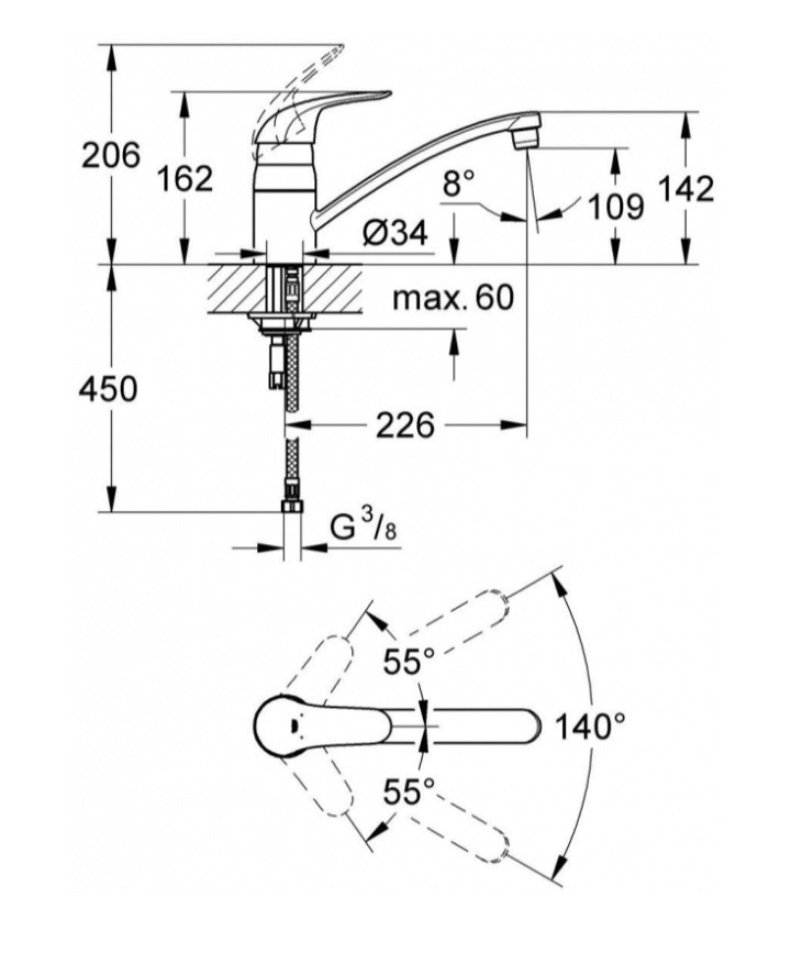 Смеситель для кухни GROHE Euroeco(32750000) - фото 3 - id-p109933931