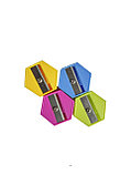 Точилка: одинарная, пластиковая /4 цвета/, в форме шестигранника, в прозрачной пластиковой упаковке,2,5см, фото 2