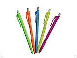 Автоматическая шариковая ручка: с боковым отжимом, яркий, цветной, пластмассовый корпус, цвет чернил- синий, фото 2