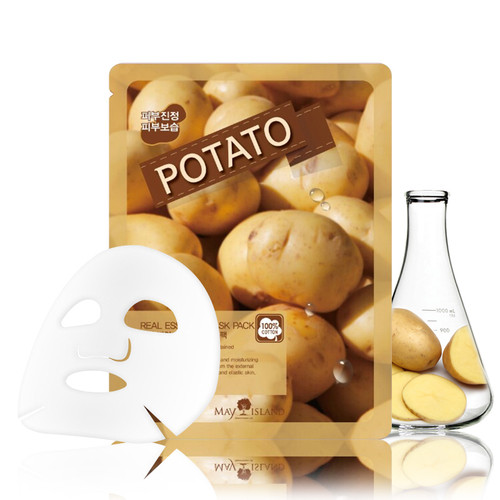 Маска для лица тканевая успокаивающая с экстрактом картофеля Real Essence Mask Pack Potato May Island