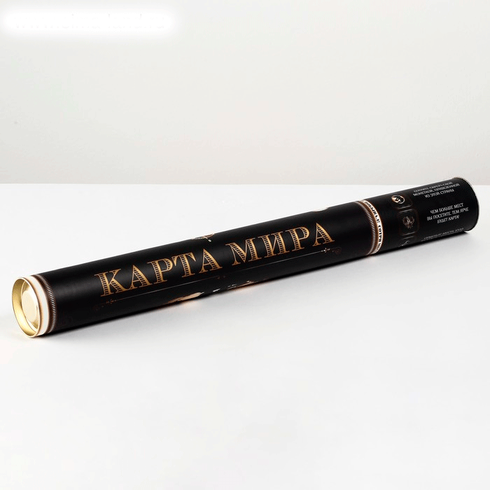 Скретч карта Мира (Русский язык) черная в тубусе 70х50 см - фото 2 - id-p110026636