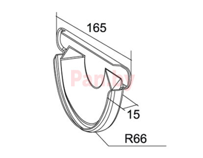 Заглушка желоба Grand Line Optima 125/90, круглое сечение, красный - фото 2 - id-p110027319