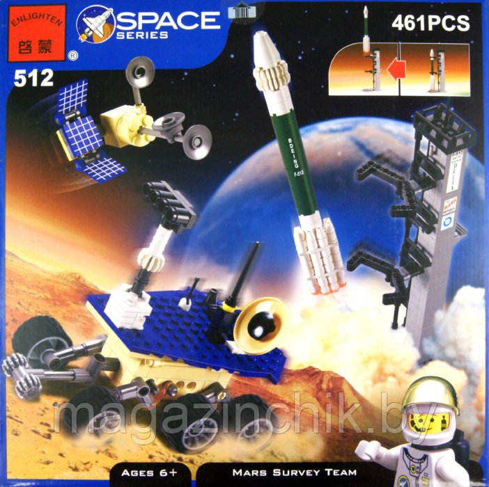 Конструктор 512 Brick (Брик) Космическая техника (Команда покорителей Марса) 461 деталь аналог LEGO (Лего) - фото 1 - id-p6232032
