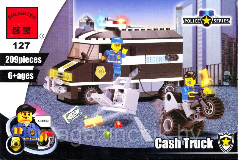 Конструктор 127 Brick (Брик) Инкассаторский фургон из серии Полиция 209 деталей аналог LEGO (Лего) - фото 1 - id-p6232035