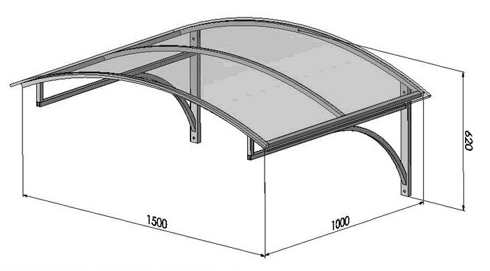 Кованый козырёк из поликарбоната №8