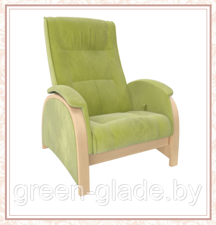 Кресло глайдер модель Balance-2 каркас Натуральное дерево, ткань Verona Apple Green