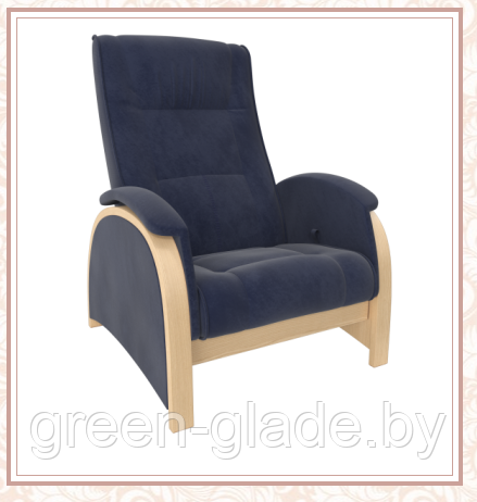 Кресло глайдер модель Balance-2 каркас Натуральное дерево, ткань Verona Denim Blue ﻿