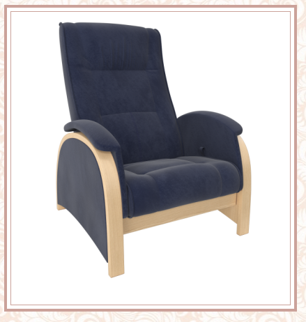 Кресло глайдер модель Balance-2 каркас Натуральное дерево, ткань Verona Denim Blue ﻿