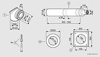 Дымоход коаксиальный PP Bosch AZB 600/3 (Ф80/125)