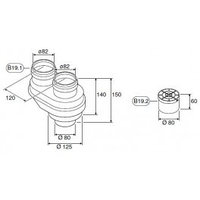 Адаптер BOSCH AZB 823 с 125/80 на 80/80