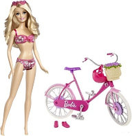 Mattel Barbie BDF35/BCN23 Барби Набор "На пляже. С велосипедом"