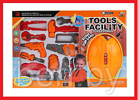36778-44 Детский набор инструментов с каской, Tools facility, набор инструментов