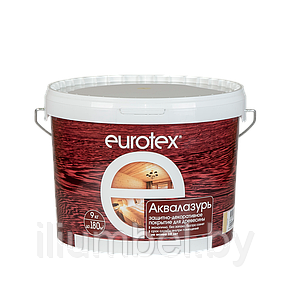 Eurotex аквалазурь пропитка для дерева на водной основе 9 кг, ваниль, фото 2