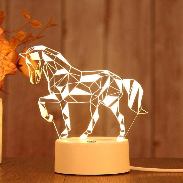 3D светильник «Конь» от USB, 7 режимов цвета