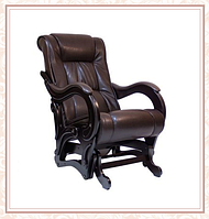 Кресло-качалка глайдер модель 78 каркас Венге, экокожа Vegas Light Amber
