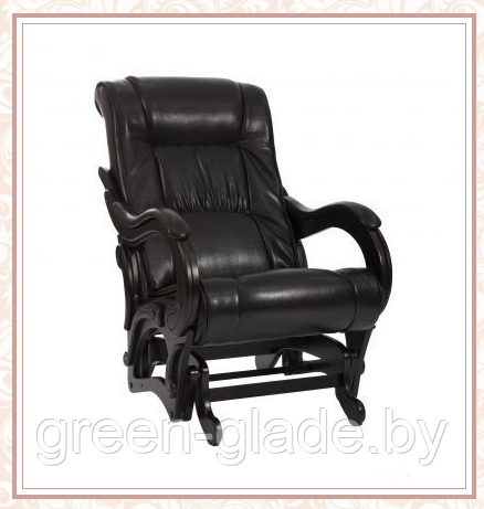 Кресло-качалка глайдер модель 78 каркас Венге, экокожа Real Lite Brown