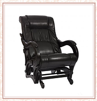 Кресло-качалка глайдер модель 78 каркас Венге, экокожа Real Lite Brown