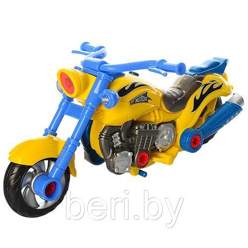 661-404 Конструктор детский на шурупах A-Toys "Мотоцикл", 20 деталей, свет, звук, на батарейках, 41х29х8,5 см - фото 2 - id-p110187901