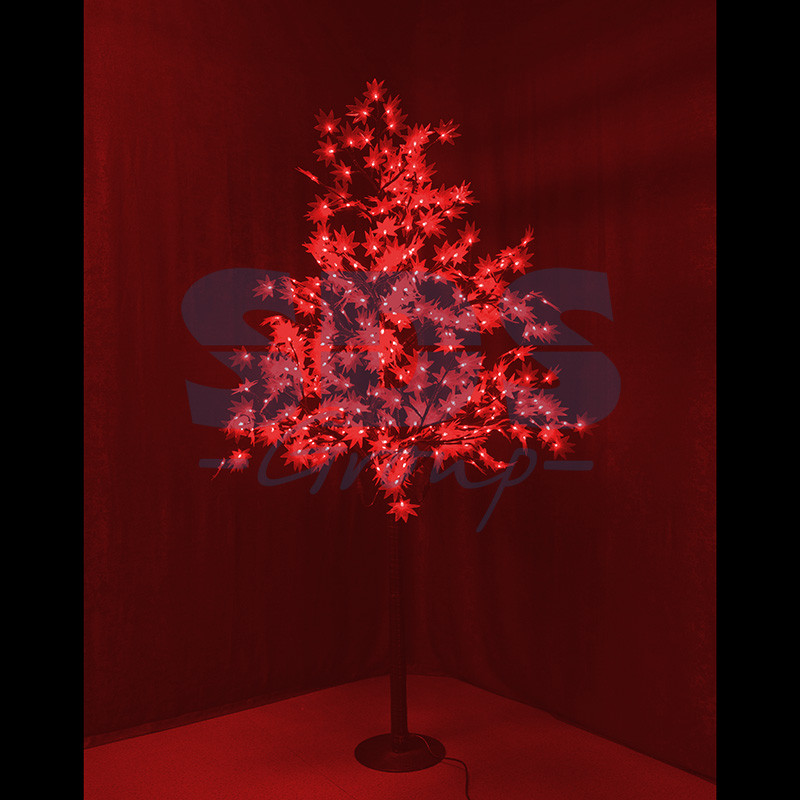 Светодиодное дерево Клён, высота 2,1м, диаметр кроны 1,8м, красные светодиоды, IP 65, понижающий трансформатор