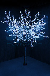 Светодиодное дерево Сакура, высота 2,4м, диаметр кроны  2,0м, синие светодиоды, IP 64, понижающий