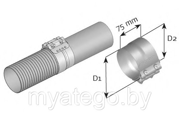 Хомут гофры глушителя D76 / 81