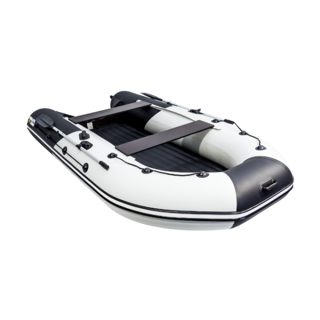 Надувная лодка Ривьера 3600 Килевое надувное дно "Комби" светло-серый/черный - фото 1 - id-p110224391
