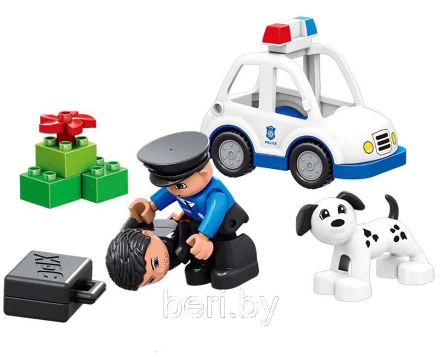 HM075-1 Конструктор Huimei "Полицейский участок", 51 деталь, крупные детали, Аналог Lego Duplo - фото 2 - id-p110247152